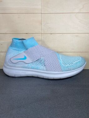 Nike Flyknit Free RN Motion Women's Size 10.5 Running Shoes Blue 880846-402